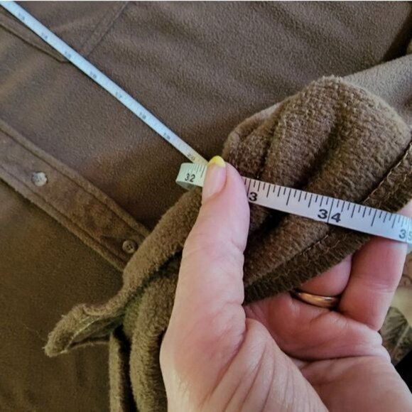 L.L. Bean Vintage Brown Fleece Button Down Warm LS Pocketed Sz. XL Shacket - Picture 9 of 10